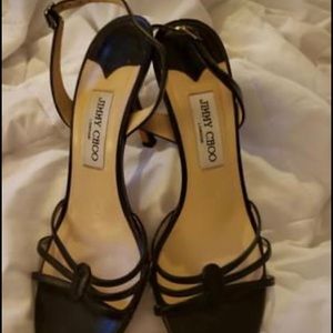 Jimmy Choo Black Strappy Dress Heels